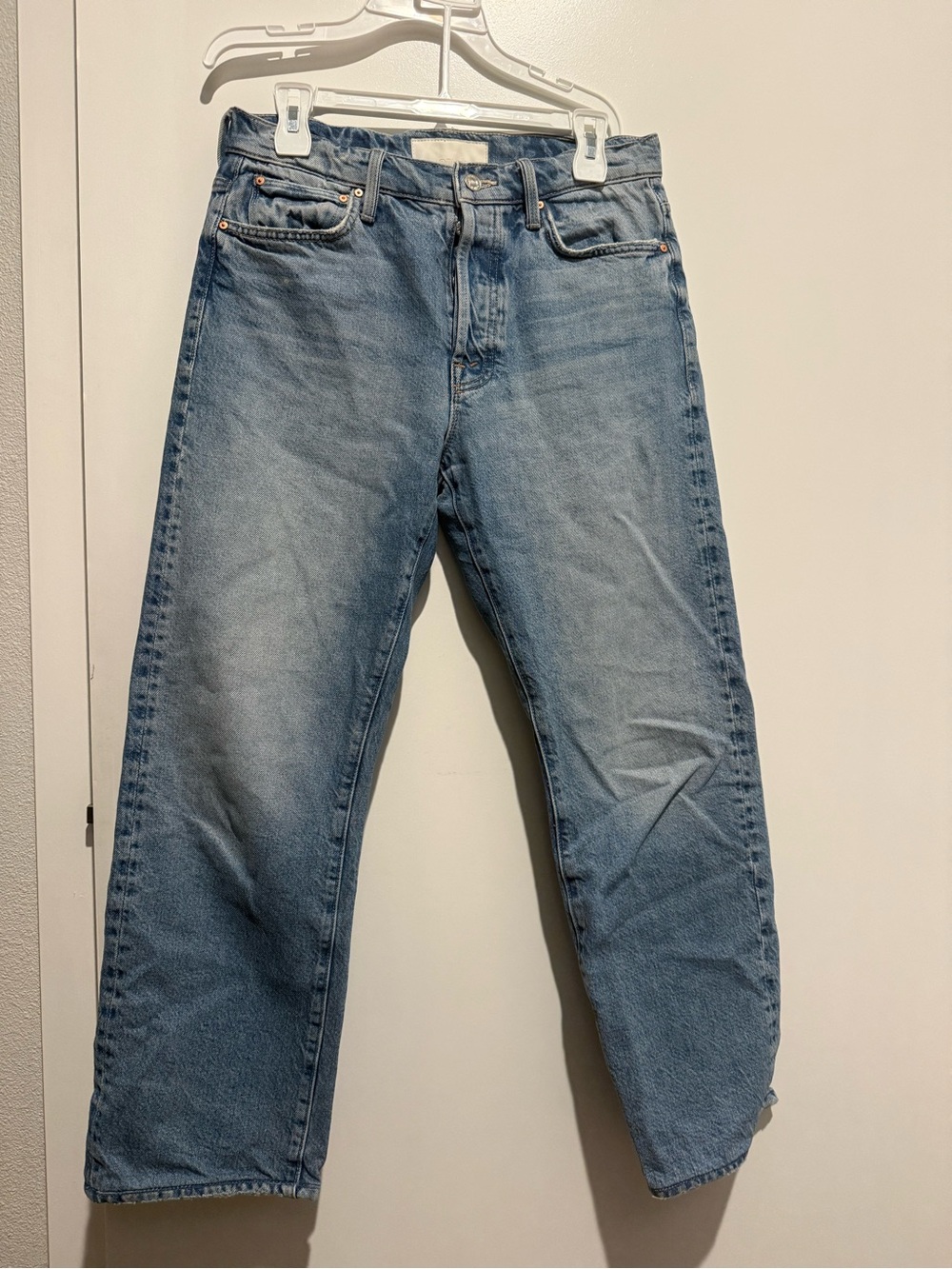 MOTHER Classic Straight Leg Light Blue Jeans